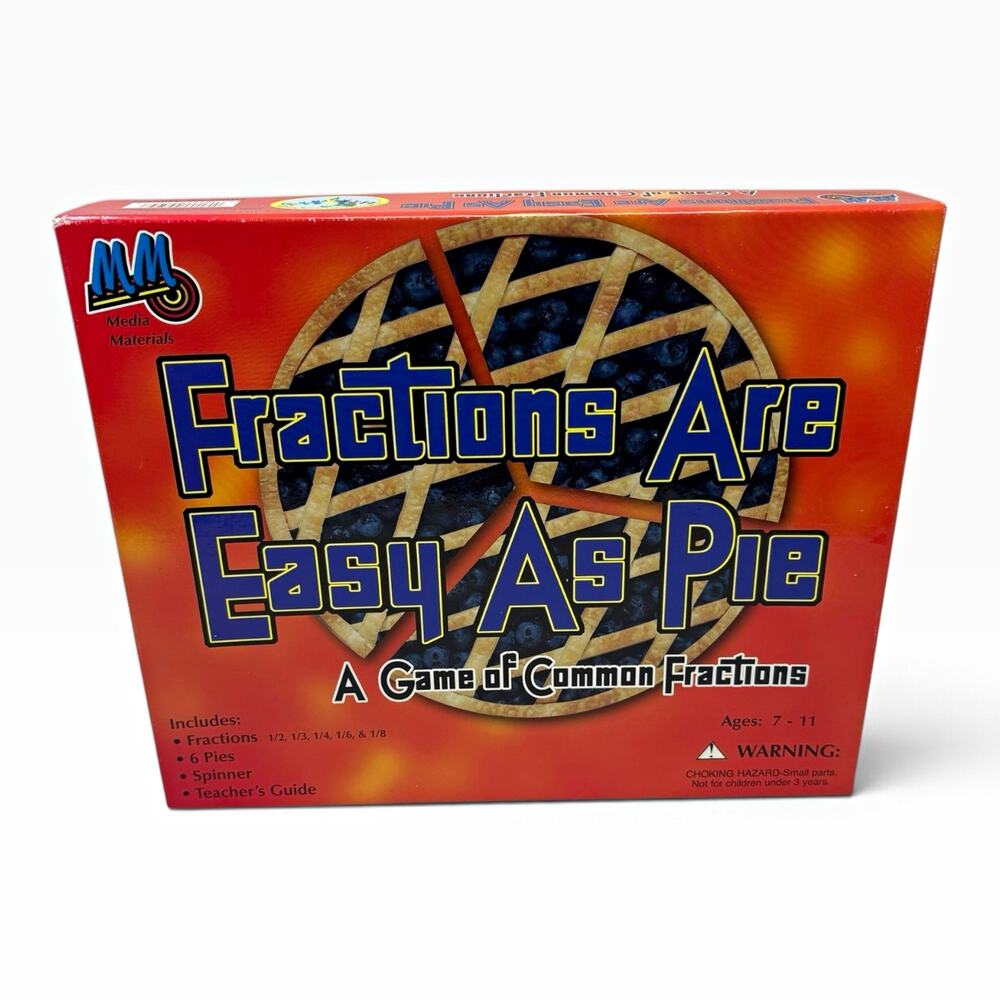 Media Materials Fractions Are Easy As Pie Educational Board Game MB9504 Age 7-11